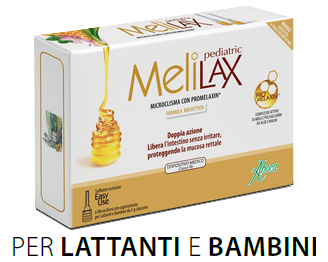 Aboca Melilax Pediatric 6 Micro Enemas for Infants and Children.